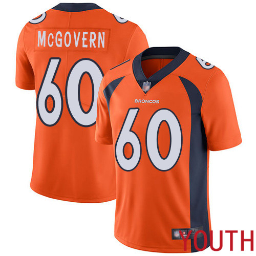 Youth Denver Broncos #60 Connor McGovern Orange Team Color Vapor Untouchable Limited Player Football NFL Jersey->youth nfl jersey->Youth Jersey
